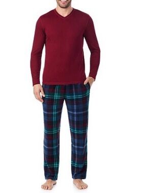 Cuddl Duds Cabin Fleece Pajama Set Maroon Medium NWT IN PACKAGE